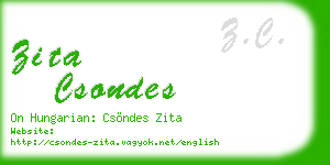 zita csondes business card